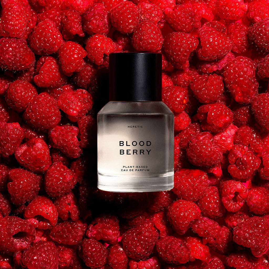 Blood Berry Perfume on raspberries