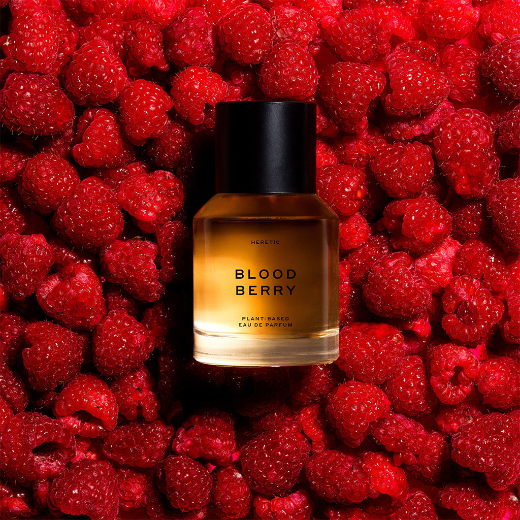 Blood Berry perfume on raspberries