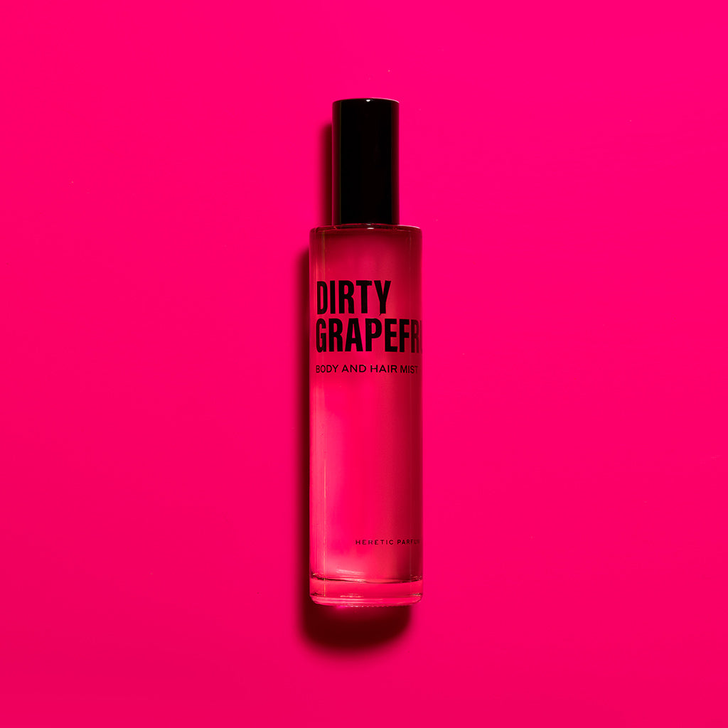 Dirty Grapefruit on pink background