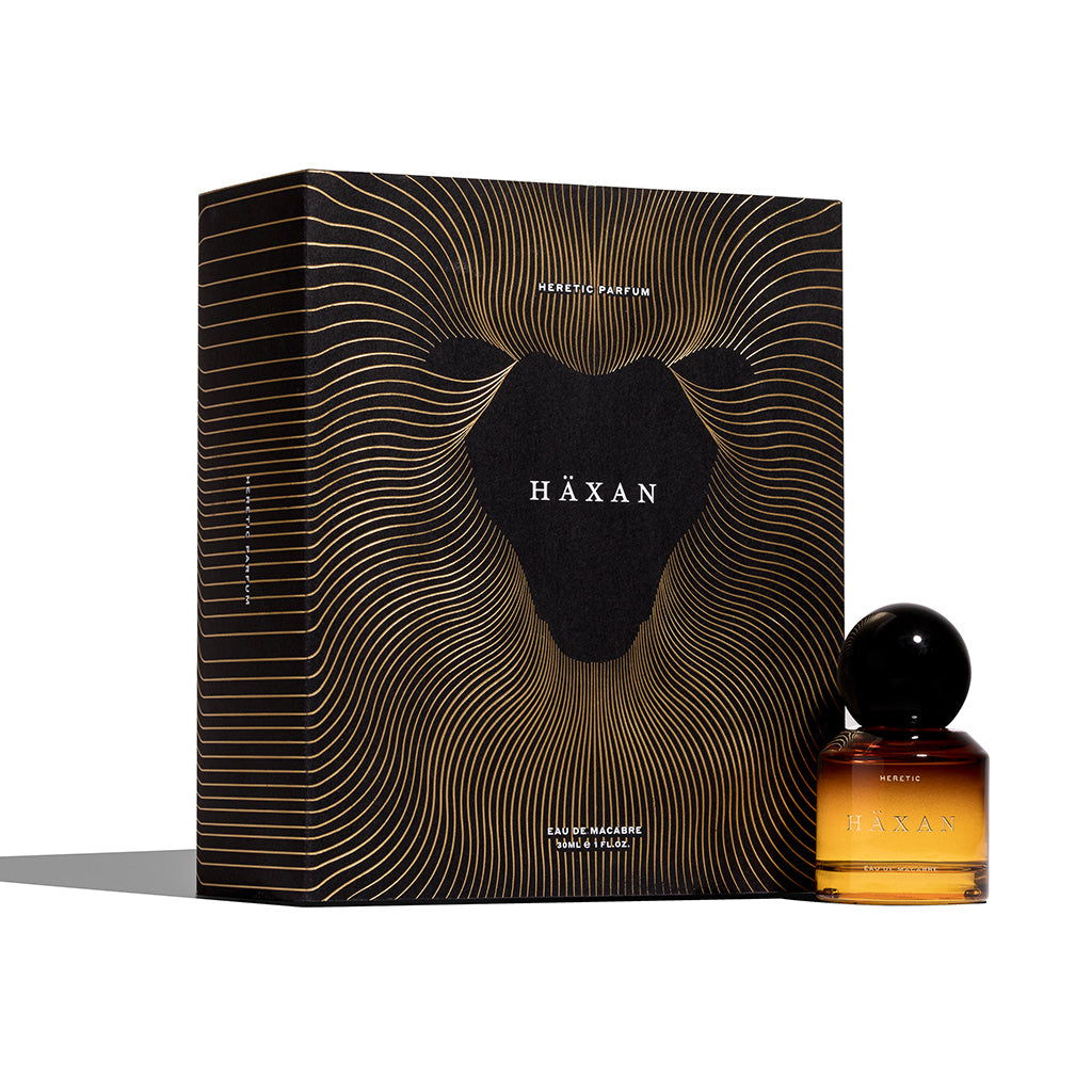 Häxan perfume bottle and packaging on a white background