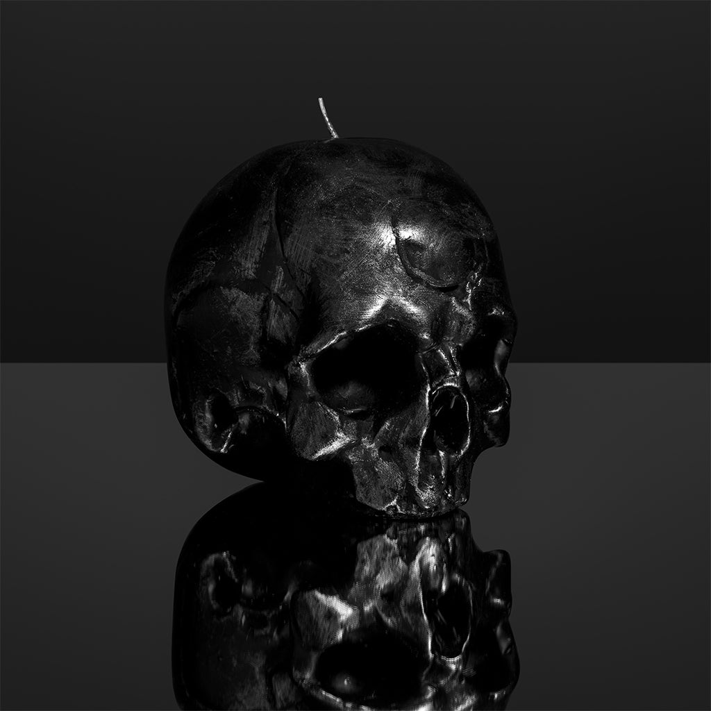 Momento Mori side view on black background