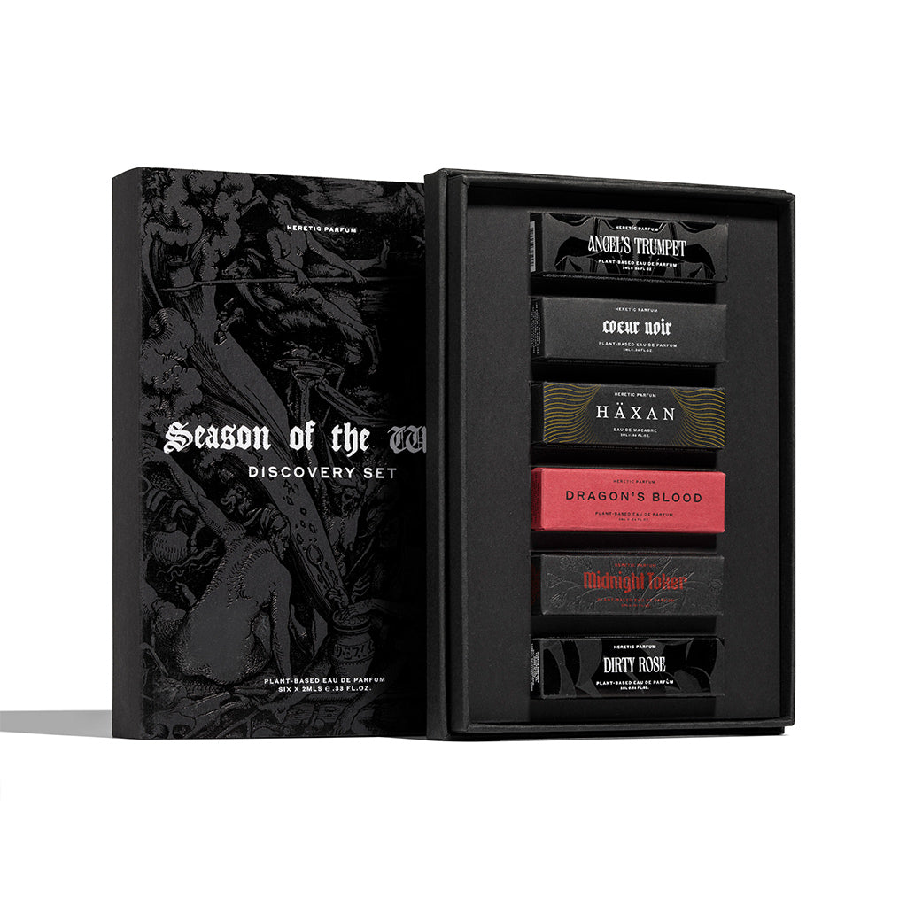 Black box with 'Season of the Witch' branding and multiple smaller boxes inside on a white background