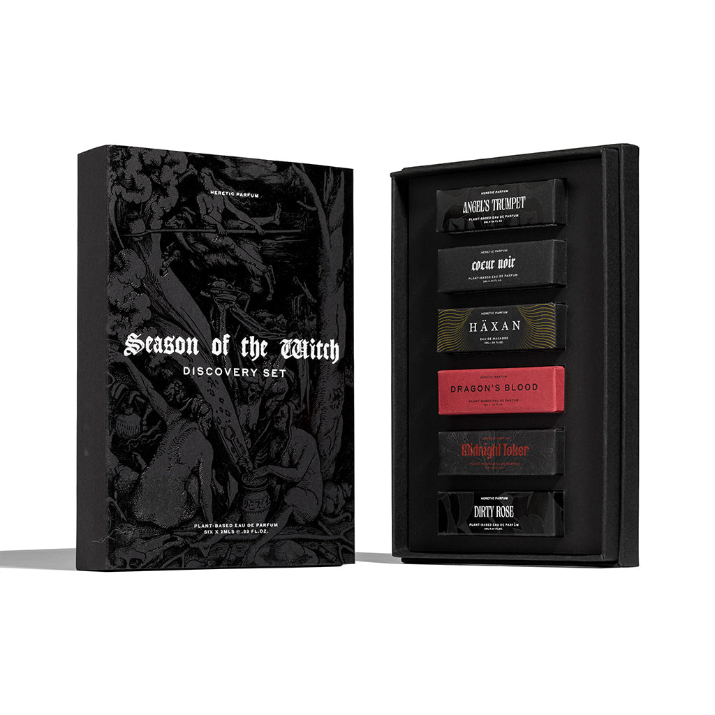 Season of the Witch perfume discovery set packaging on a white background