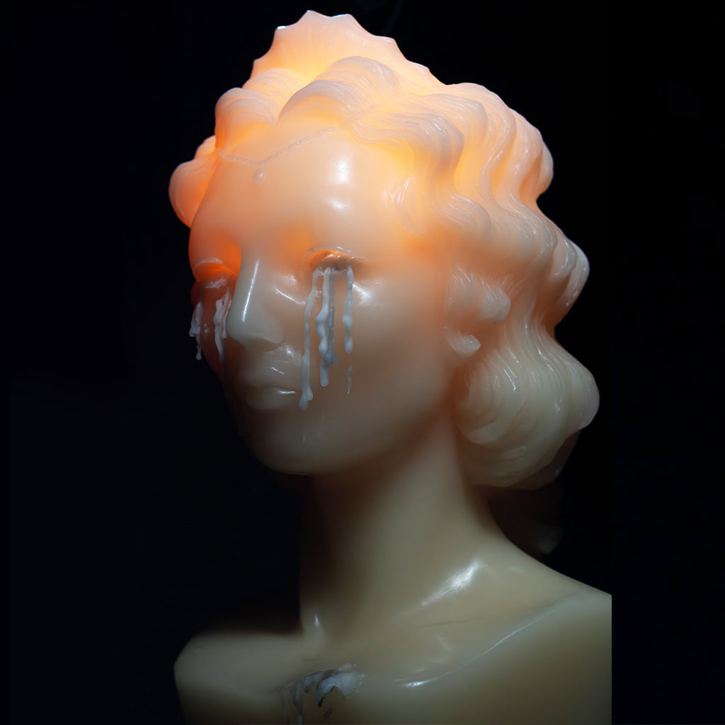 Weeping Bust Candle Side view
