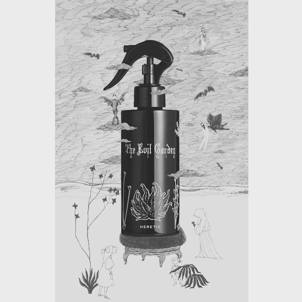 Room Spray bottle with animated Gorey illlustrations